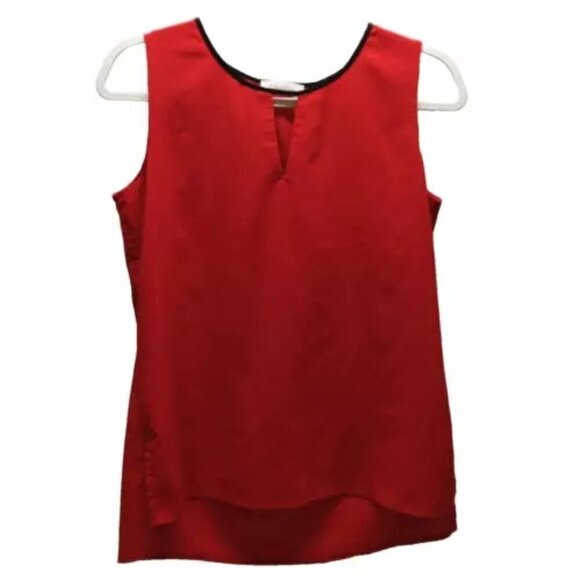 Calvin Klein Women's Sleeveless Pullover Blouse Red Small Lightweight Office GUC - Picture 1 of 9